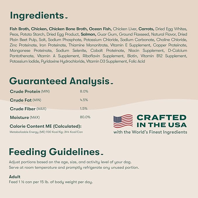 Jinx Bone Broth Stew for Dogs, Variety Pack - Chicken & Salmon Recipes - Grain-Free Wet Dog Food & Topper for Picky Eaters - Promotes Lean Muscle Growth, Healthy Coat & Digestion - 13 Oz, 12 Pack