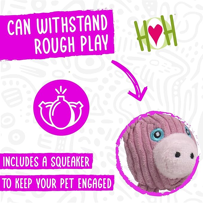 HuggleHounds Wee Huggles Plush Ball Dog Toys - Dog Stuffed Animal Toy for Small & Medium Dogs, Durable Plush to Keep Them Busy - Wee Huggles Variety Pack (5 Count)