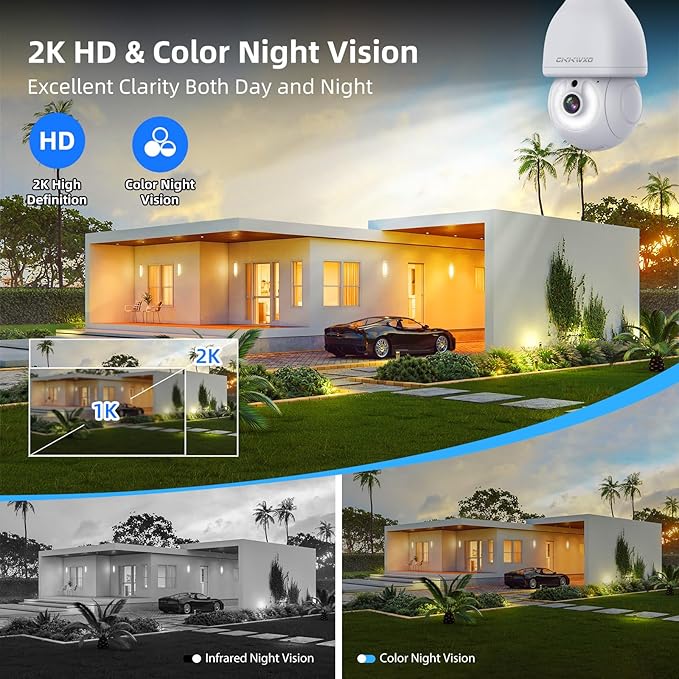 2.4&5Ghz WiFi Light Bulb Security Camera,2K Wireless Light Bulb Camera, Light Socket Security Cam with Motion Detection,Two-Way Talk,24/7 Recording,Compatible with Google Assistant & Alexa