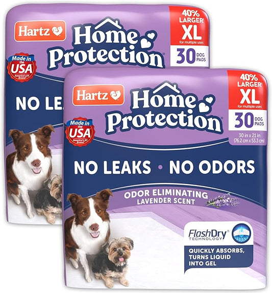 Hartz Home Protection Lavender Scented USA Made Dog Pads, XL 60 Count, Super Absorbent & Won't Leak, Odor Eliminating
