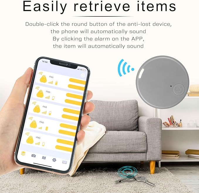 Konohan 5 Packs Portable GPS Tracking Mobile Tracking Anti Loss Smart Device Key Finder Locator GPS Finders Tracker Device for Pets Dog Cat Wallet Keychain Luggage, Alarm Reminder(Stylish)