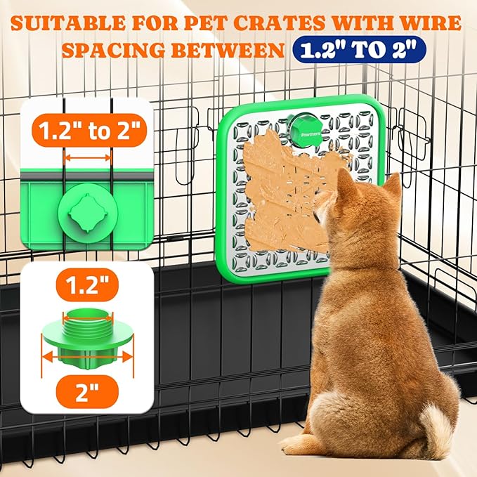 Lick Mat for Dogs: 2 Pack Stainless Steel Lick Mat for Cats, Crate Lick Mat for Dogs Large Breed, Dog Slow Feeder Mat for Bathing Grooming, Slow Feeding, Boredom & Anxiety Reducer, Green
