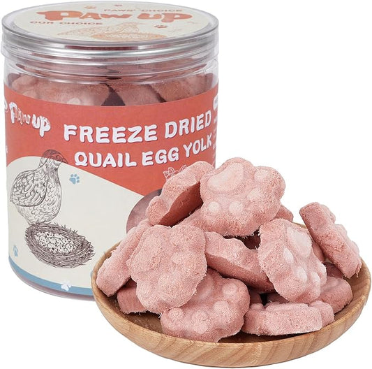 Freeze Dried Cat & Dog Treats, Natural Quail Egg Yolk, Rich in Antioxidants Cranberry Added, High-Protein Pet Snacks for Coat & Urinary Health, 3.5 oz