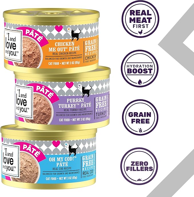 I AND LOVE AND YOU, Cat Food Variety, 3 Ounce, 12 Pack