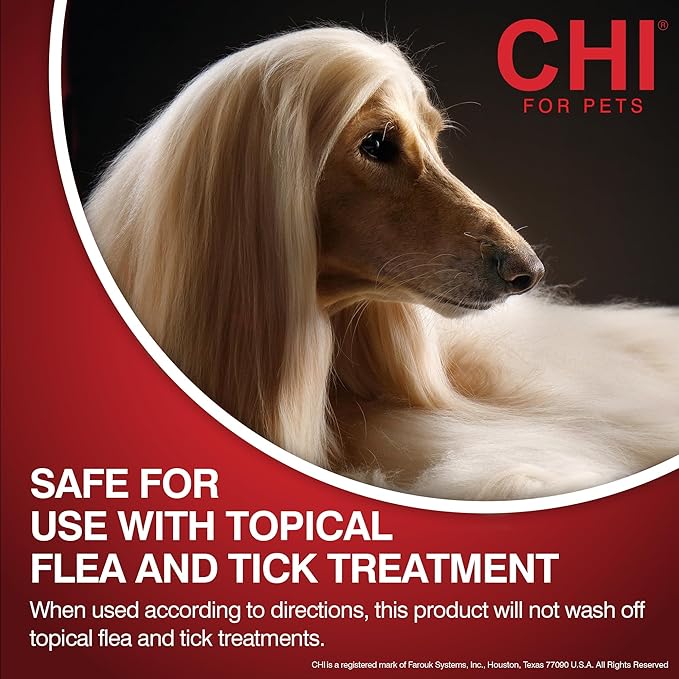 CHI for Dogs Deodorizing No-Rinse Foam - Dry Shampoo and Odor Eliminator for Dogs - Sulfate and Paraben Free - Made in USA - Waterless Pet Grooming Foam, Pump Bottle, 8 Fl Oz