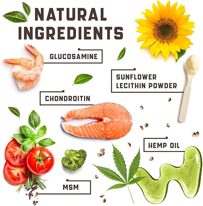 Hemp Joint Supplement for Dogs - Dog Joint Supplement with Glucosamine, Chondroitin, MSM - Supports Hip and Joint Heath, Better Mobility, Skin and Coat - for All Breeds and Ages - 180 Dog Chews, Duck