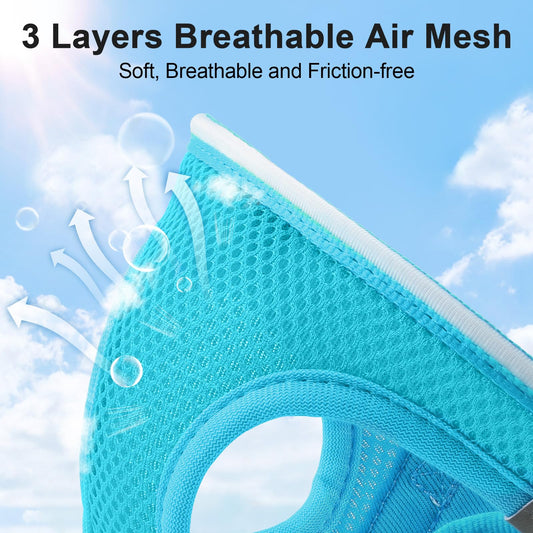 Light Up Dog Harness,Rechargeable LED Dog Harness for Small Medium Large Dogs,Reflective Lighted Safety Vest for Night Walking & Camping,Lightweight & Adjustable,Blue,XS