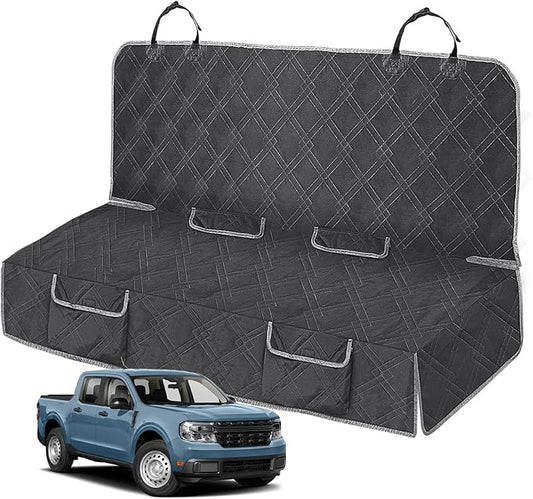 Dog Car Seat Cover Compatible with Ford Maverick/Hyundai Santa Cruz, Waterproof Pet Bench Seat Cover for Back Seat, 600D Heavy Duty Scratch Proof Nonslip Truck Seat Covers for Dogs