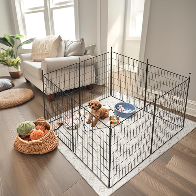 FXW MiniPaws Unleashed Dog Playpen for Yard & RV Camping, Expandable 32-inch 8 Panels for Small and Medium Dogs, Portable for Indoor and Outdoor Use