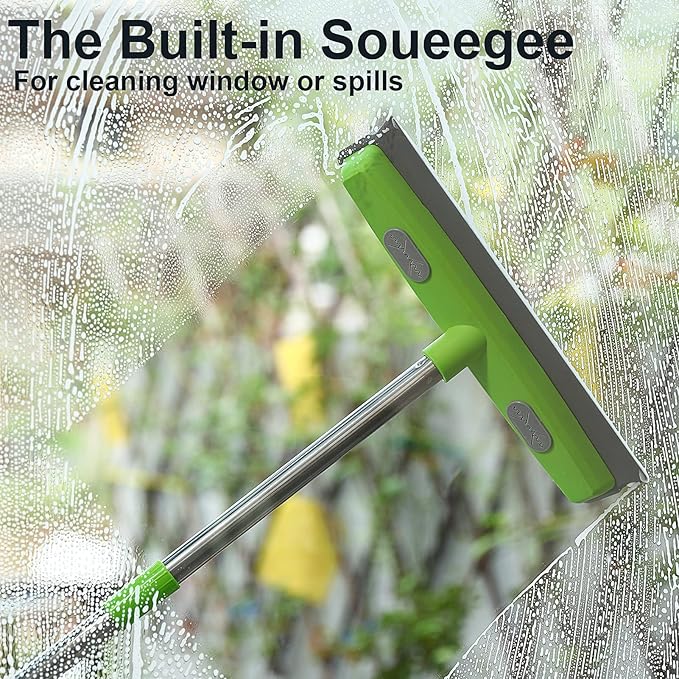 Rubber Broom with Squeegee for Carpet Pet Hair Remover,57 inch Long Handled Fur Remover Rake,Portable Detailing Lint Brush,Pet Removal Fluff Carpet, Hardwood Floor, Tile