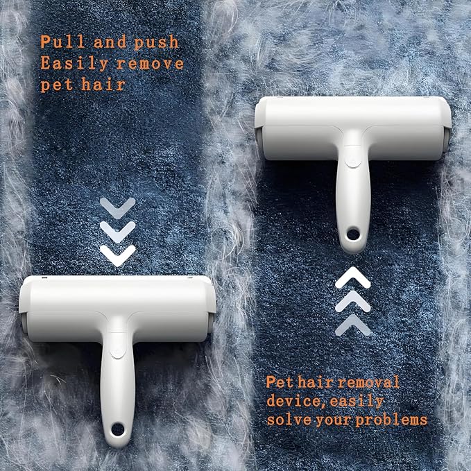 Roller Pet Hair Removal Tool，Reusable Lint Roller - Cat and Dog Hair Remover for Furniture，Dog Brush for Shedding，Portable Multi-Surface Fur Removal Tool (Sofas,Carpets,Clothing,Bed Sheet)