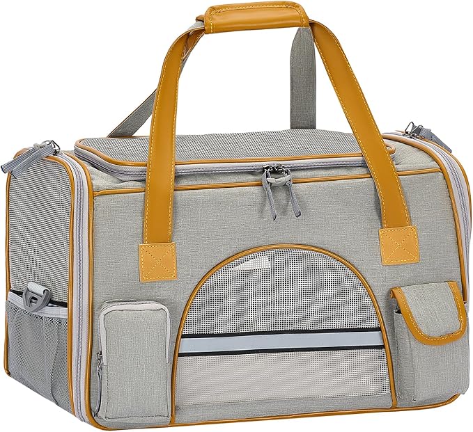 18x11x11 Inches Cat Carrier– Fits Pets Up to 17 lbs, Anti-Collapse Design, Multiple Storage Pockets, Cat Carrier Soft Ideal for Medium Cats, Puppy, Rabbits and Other Small Animals