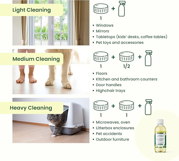 Good Natured Brand All-Purpose Cleaner Concentrate | Multi-Surface Cleaner | Natural Lemon Essential Oil | Multipurpose Cleaner Concentrate All Surfaces | Lemon Love | 4oz makes 64oz
