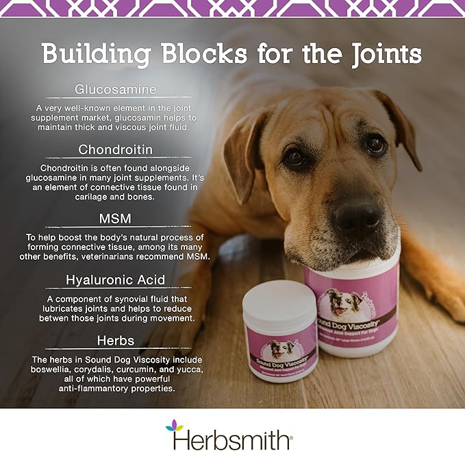 Herbsmith 75g Powder Advanced Joint Support Sound Dog Viscosity Veterinarian Recommended Glucosamine for Dogs
