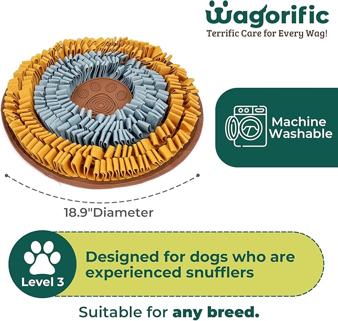 Cookie Snuffle Mat for Dogs, Medium Dog Snuffle Mat 18.9”x18.9”, Keep Them Busy Enrichment Tool & Slow Feeder, Multiple Types, Durable, Machine Washable, Ideal for All Breed Sizes