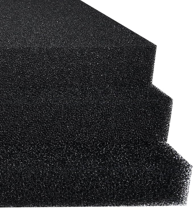Hipanda 2 Pack Aquarium Bio Filter Sponge Pad 20"x20"x1.5",30PPI, Bio Filter Media Foam Pad Sponges, Cut-to-Size Open Cell Foam Sheet for Fish Tank