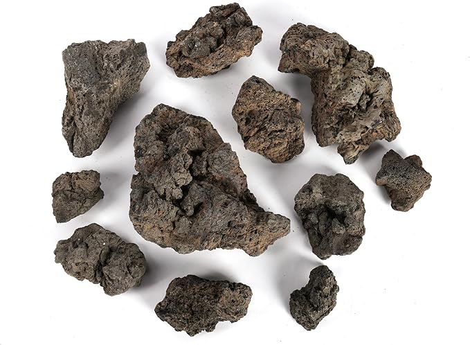LANDEN Aquascape Hardscape Bundle – Black Lava Rock 18lbs (3–11”) + Spider Wood XL (12–16”, 4pcs) for Aquarium, Terrarium, Paludarium Landscaping