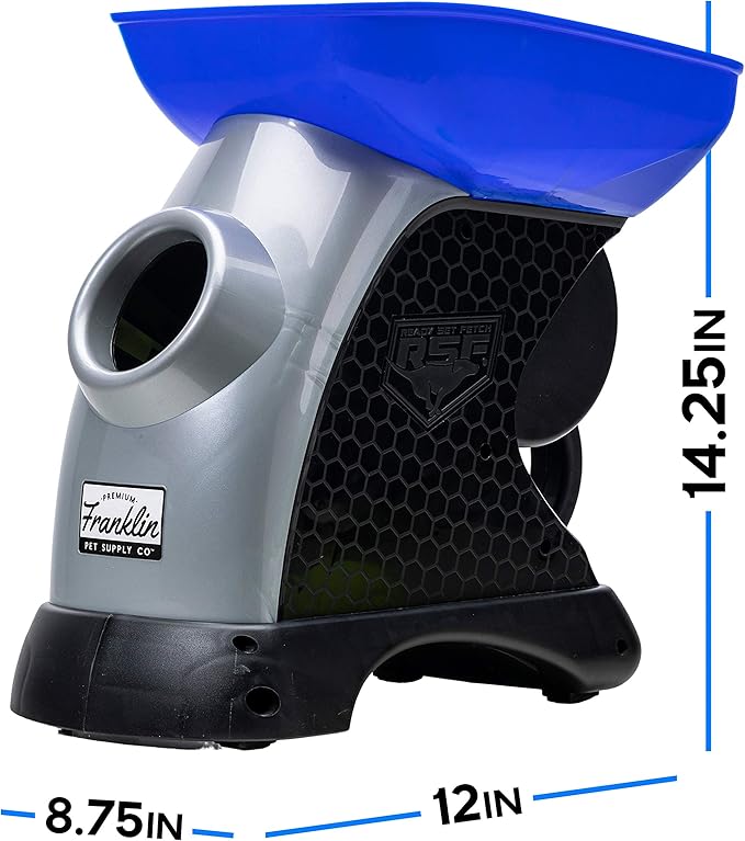 Franklin Pet Supply Co. Ready Set Fetch Automatic Tennis Ball Launcher Dog Toy - Electronic Thrower for Fetch + Playtime - Launches up to 40 Feet - Official Size