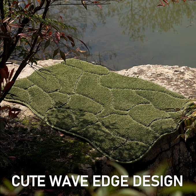 Large Dog Door Mat for Muddy Paws, 22x47 Absorbent Dirt Trapper Long Door Mat, Non-Slip Washable Mud Mat for Dogs, Polyester Microfiber Soft Pet Rug for Entryway, Mud Dog Paws, Patio (Olive Green)