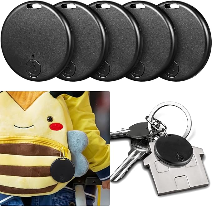 Konohan 5 Packs Portable GPS Tracking Mobile Tracking Anti Loss Smart Device Key Finder Locator GPS Finders Tracker Device for Pets Dog Cat Wallet Keychain Luggage, Alarm Reminder(Classic)
