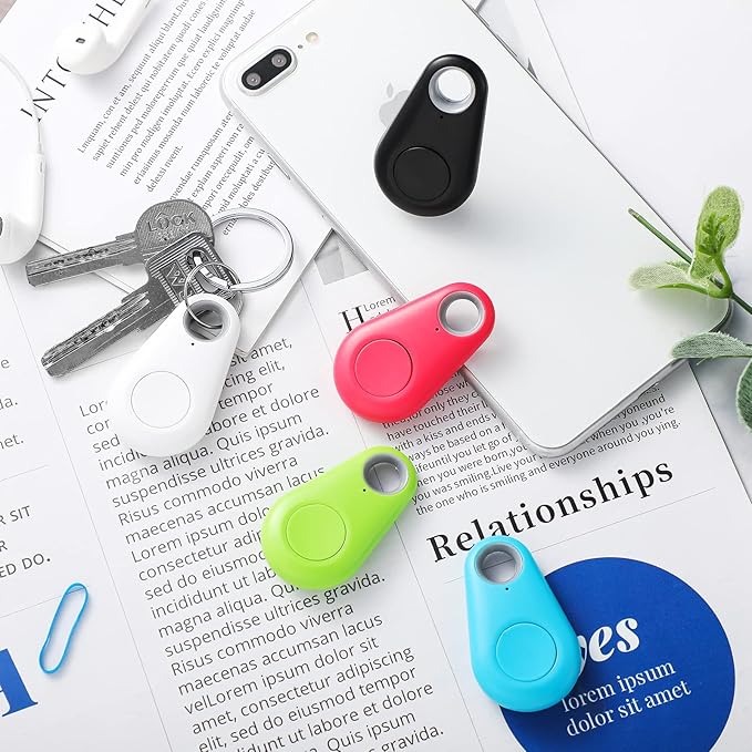 Konohan 8 Pack Key Finder Locator Anti Lost GPS Tracker Wireless Anti Lost Alarm Sensor Device Finder Mini Pet GPS Tracker for Locating Phone Keys Wallets Luggage Item, 5 Colors