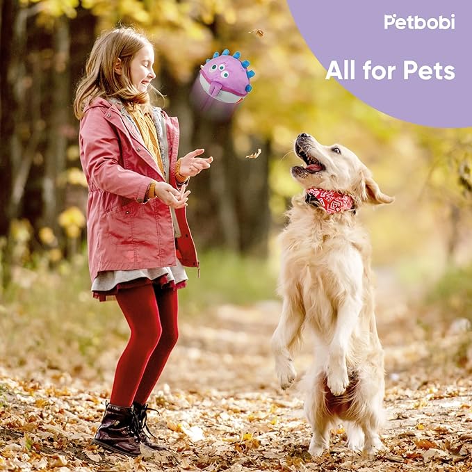 Petbobi Interactive Dog Toys for Boredom - Moving Dog Toy for Stimulating Play, Pet Plush Squeaky Ball for Small Medium Breeds with 4 Batteries, Jolly Jelly Bobby