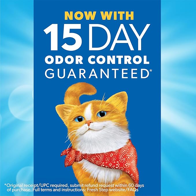 Fresh Step Extreme Clumping Litter With Febreze Freshness, Mountain Spring Scent Clumping Cat Litter With Guaranteed Odor Control, 14 lb. Box