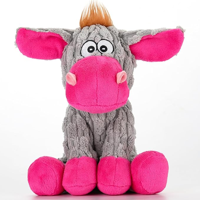 Plush Chew Toys for Large Dogs, Tough Crinkle Stuffed Animal Squeaky Interactive Toys for Small Medium Large Dogs, Keep Them Busy, Big Pet Toys