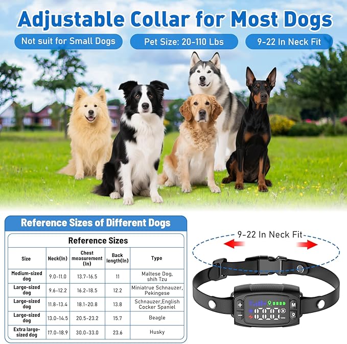 GPS Wireless Dog Fence, Electric Fence for Dogs, Pet Containment System with 3 Warning Modes, 33-1000 Yards Range, Boundary Collar for Pets Over 20 Lbs/ IPX7 Waterproof