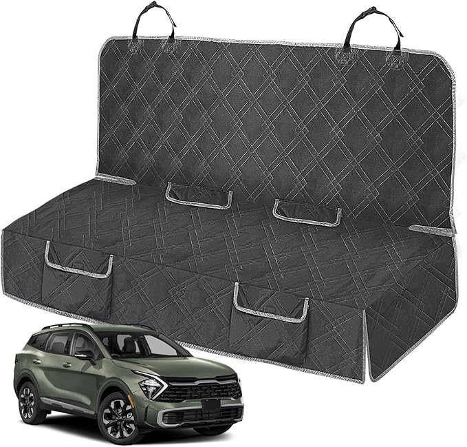 Dog Car Seat Cover Compatible with Kia Sportage 4 Door 2010-2024, Waterproof Pet Bench Seat Cover for Back Seat, 600D Heavy Duty Scratch Proof Nonslip Truck Seat Covers for Dogs