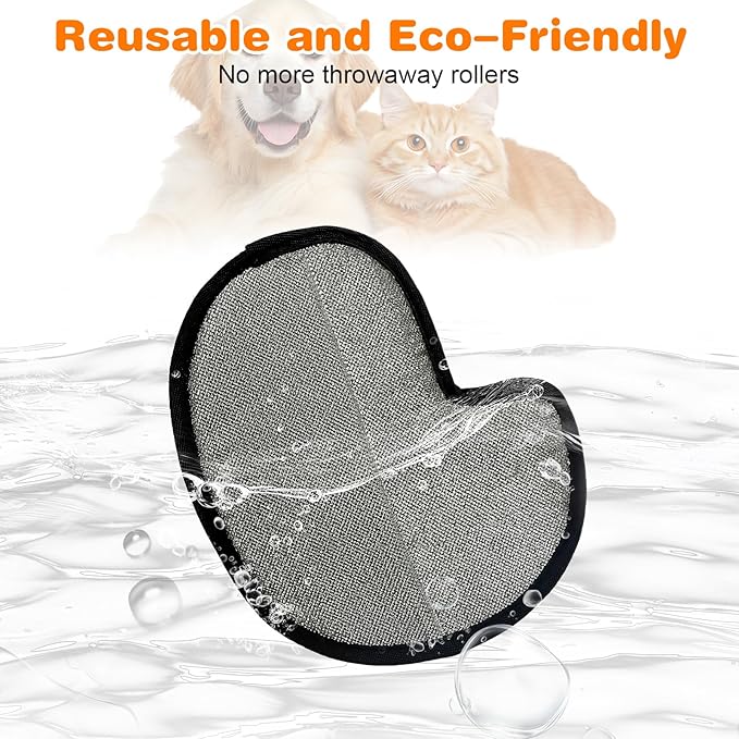 2Pcs Electrostatic Pet Hair Removal Gloves, Reusable Pet Hair Remover Glove for Cats & Dogs, Brush Static Grooming Gloves for Couch, Furniture, Carpet, Car Seat, Curtain