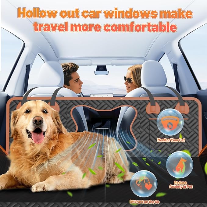 Dog Car Seat Cover for Back Seat Waterproof Pet Hammock with Hard Bottom Sturdy 400lb Backseat Extender for Dogs Easy to Clean Car Seat Protector Dog car seat Covers
