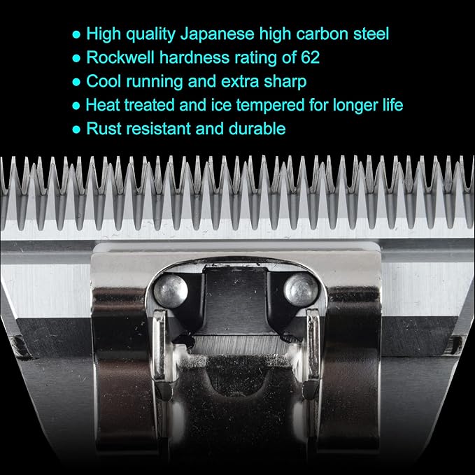 Detachable Blade - 4FW Clipper Blade 3/8", Japanese Steel, Extra Durable, Compatible with Most Oster, Wahl A5 Clippers