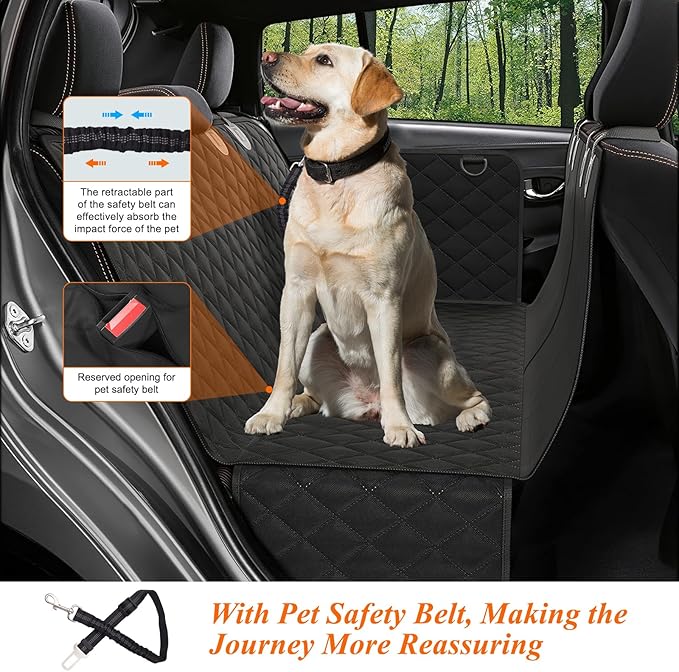 ICWEIMEI Dog Car Seat Cover, Waterproof Back Seat Covers for Dog Travel Non-Slip Pet Car Seat Protector Pet Car Seat Cover for Cars Trucks SUV