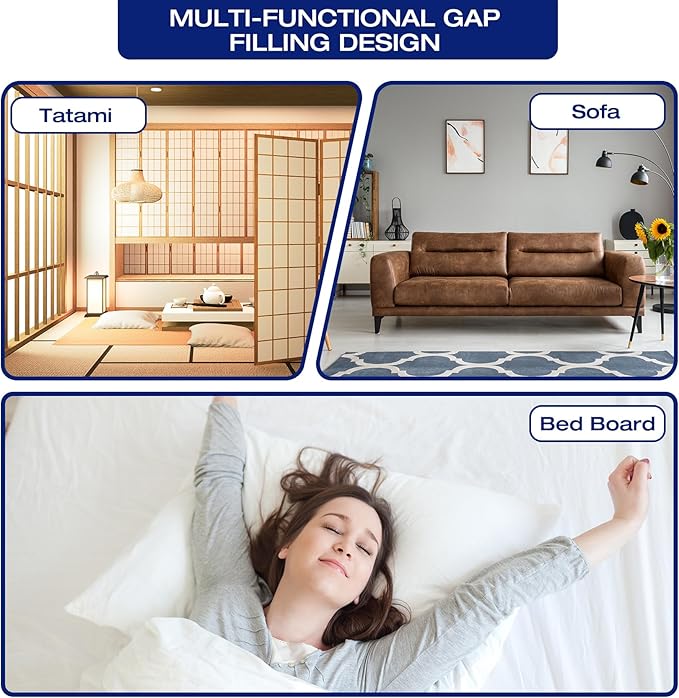 King Bed Wedge Pillow for Headboard Mattress Long Wedge Pillow Bed Bolster King Gap Filler Nora Pillows for Dorm Sleeping Backest Home Decor RV House Accessories Hotel Must Haves Grey