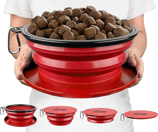 Tuff Pupper SuperBigSlurp Collapsible Dog Bowls, Extra Large Capacity, Portable, Food Safe, Odorless, Non-Toxic Silicone