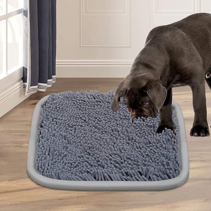 Bakumon Snuffle Mat for Dogs 21x16Inch Interactive Sniff Mats for Large Medium Small Breed Dog Pet,Snuffle Bowl Mat Nosework Training Foraging Pad Feed Game Stress Relief (Grey)