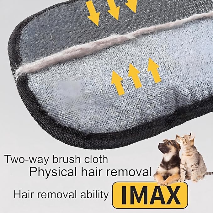 Electrostatic Pets Hair Remover Mitt – Hair Removal Glove to Remove Cat Hair & Dog Fur – Reusable Pet Hair Removal Mitt for Furniture, Couch, Carpet Peonly Hand Fur Remover Tool (1)