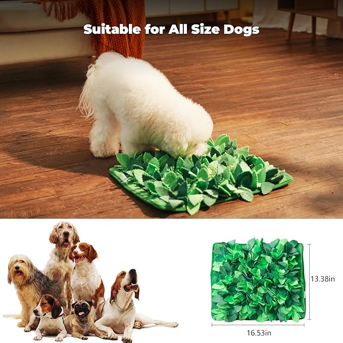 Snuffle Mat for Dogs & Cats, Interactive Toys for Busy Pets, Enrichment Toys to Slow Eating, Machine Washable Dog Feeding Mat