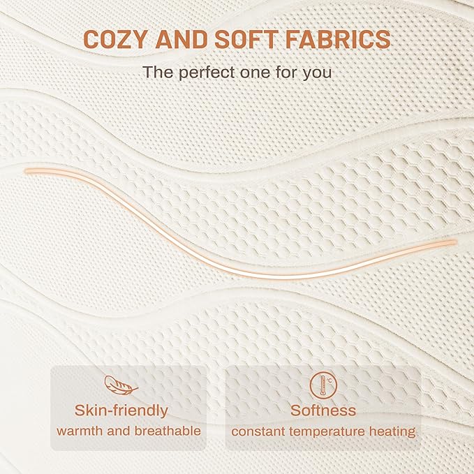 Heated Mattress Pad Queen Size-Dual Controllers Electric Mattress Pad with Deep Pocket,6 Heat Settings & 2-10 Auto Shut Off Electric Bed Warmer,ETL Certified,Machine Washable,(White)