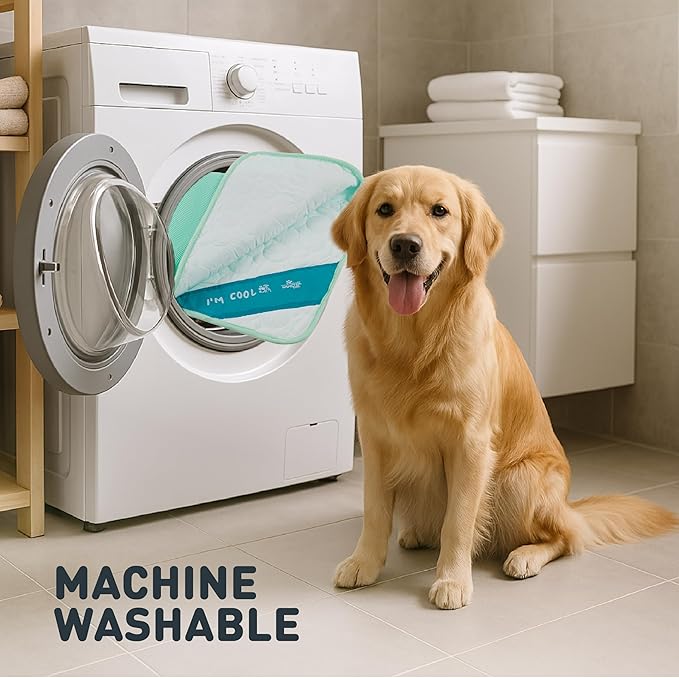 INSPECTOR TAIL 3D ChillPocket Cooling Mat for Dog + String Bag Pack/Air-Cells for Better Airflow/Washable & Portable Pet Soft Pad for Indoor or Outdoor Blanket for Kennel Sofa Bed Floor Car