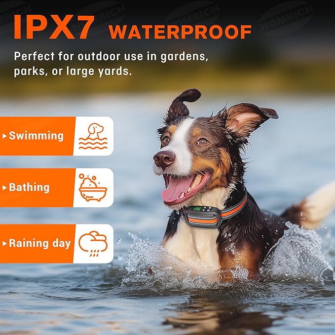 Homrich 2 in 1 GPS Wireless Dog Fence and Training Collar, IPX7 Waterproof Pet Containment and Behavior Training Fence Dog Collar for Medium to Large Dogs (Upgraded M10 Chip)