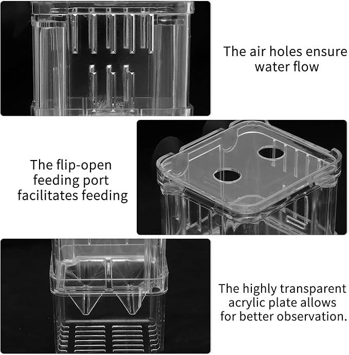 Fish Breeder Box, Easy-to-Use Breeder Tank Divider, Breeder Box for Fish Tank, Versatile Breeder System, L, Clear, 1 Set