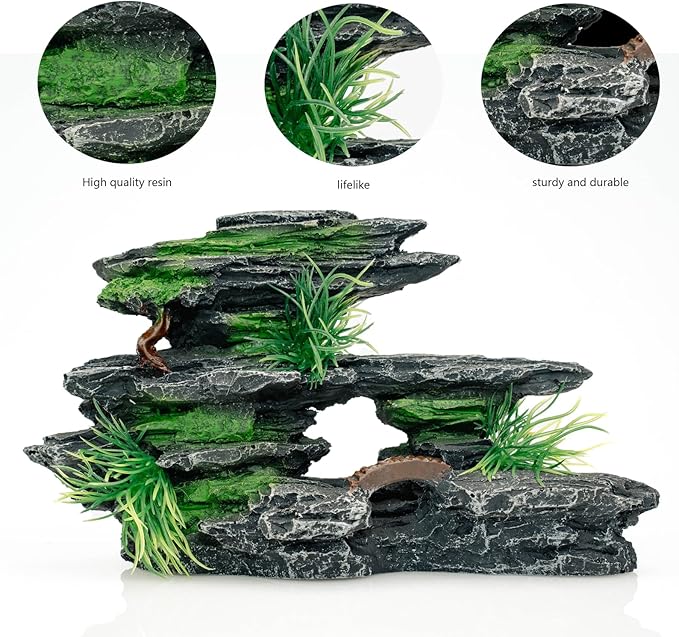 Fish Tank Decoration - Aquarium Ornament Rock Cave Landscape,02