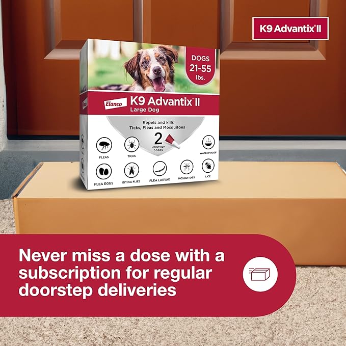 K9 Advantix II Large Dog Vet-Recommended Flea, Tick & Mosquito Treatment & Prevention | Dogs 21-55 lbs. | 1-Mo Supply