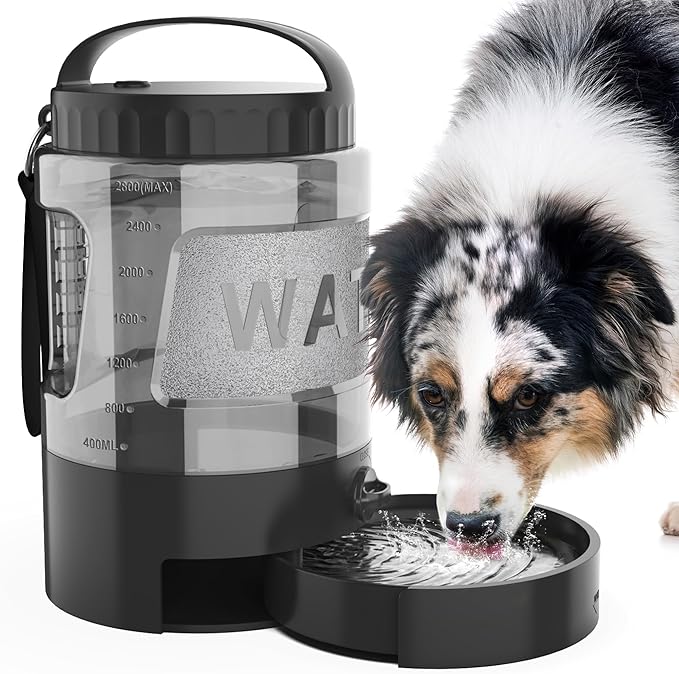 Dog Water Bottle Bowl Dispenser - 95OZ Large Dog Travel Water Bottle Portable with Pull-Out Travel Water Bowl for Dogs Camping Hiking Traveling Beach Park Accessories, Leak-Proof Pet Water Dispenser