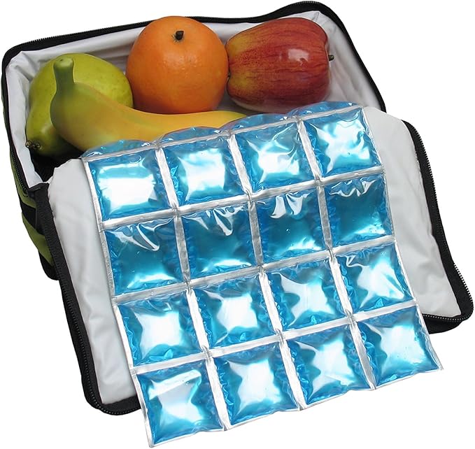 ICY-COOLS Reusable Ice Packs for Coolers - Flexible Ice Sheets, Flat and Long-Lasting for Camping or Lunch Boxes, 10x16 & 8x12, 1 or 3 Pack