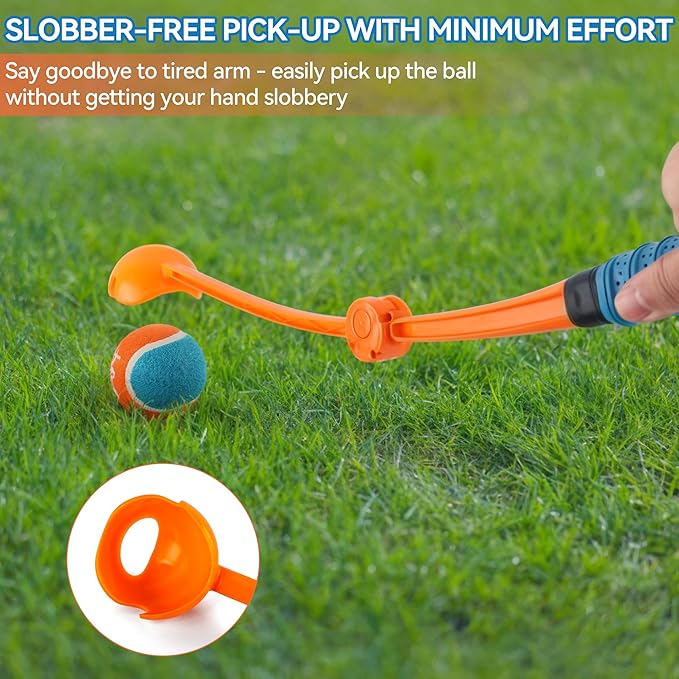 AFP 25“ Dog Ball Launcher – Interactive Dog Toy for Outdoor, Foldable, Lightweight Design with Non-Slip Handle, Includes Medium Ball (2.5'')