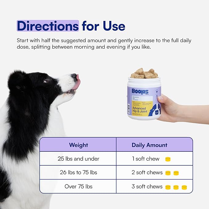 Advanced Hip & Joint Supplement for Dogs - 90 Soft Chews with Glucosamine, MSM, Chondroitin & Multivitamins - Helps Mobility, Flexibility & Arthritis Relief - Made with Pasture-Raised Chicken