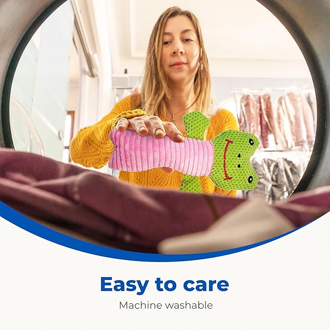 3 Piece Dog Toy Set — Stuffed Animals Chew Toy, Pet Squeakers Toys for Dogs — Durable Puppy Plush Toy Medium, Small Breed Outdoor, Indoor Chewers Squeaky Toys for Puppies — Calf, Frog, Puppy